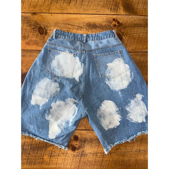NWT Womens I‎ Love DIY by Panida 80s 90s Style Distressed Bleached Shorts Size M - Picture 5 of 9